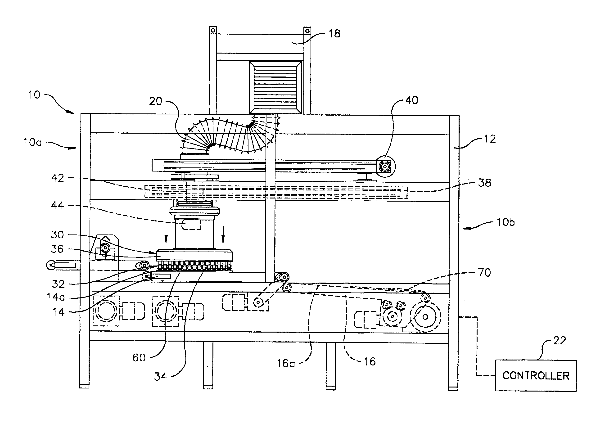 Apparatus and Method for Movement and Rotation of Dough Sheets to Produce a Bakery Products