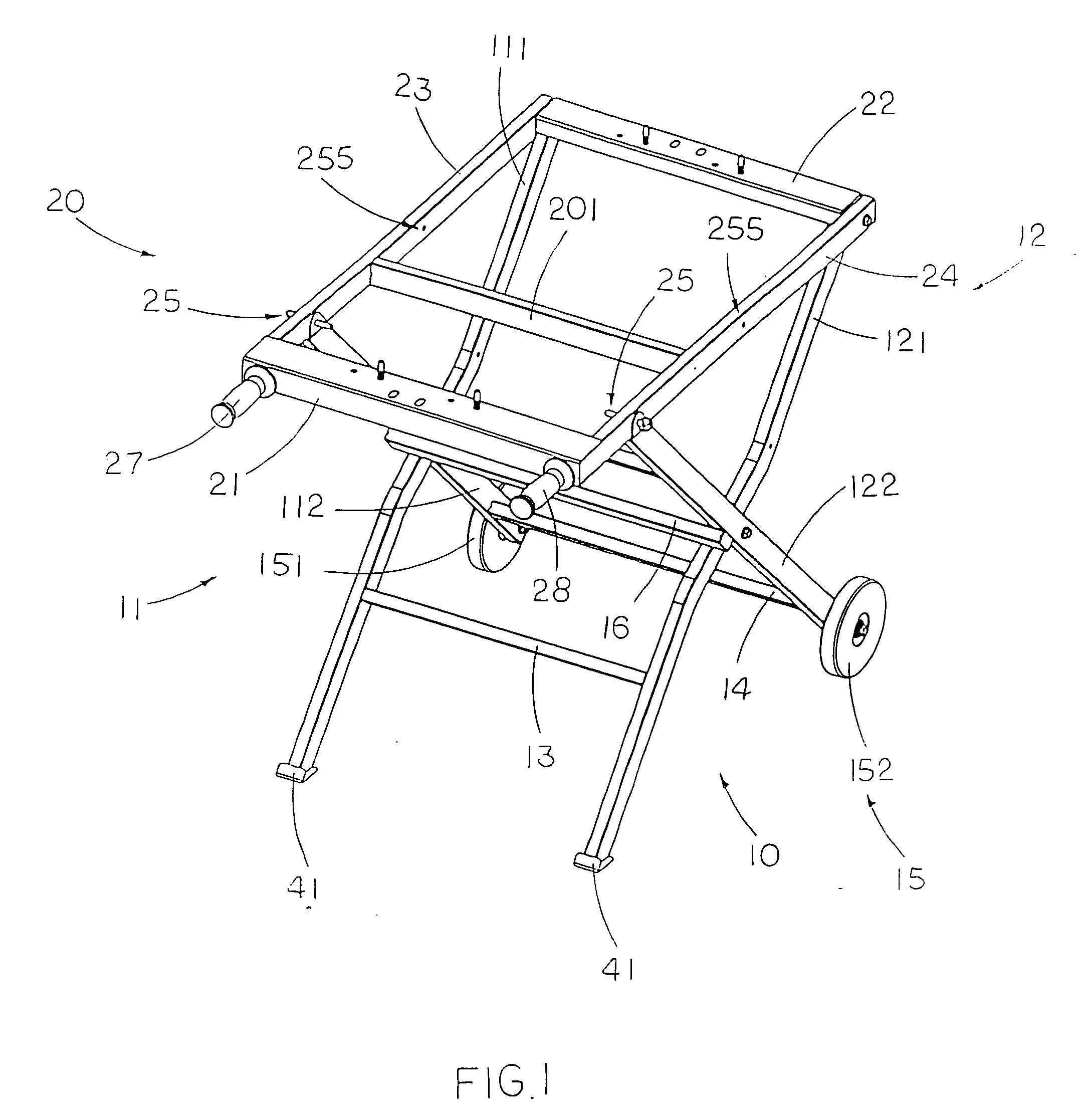 Portable supporting frame for cutting machine