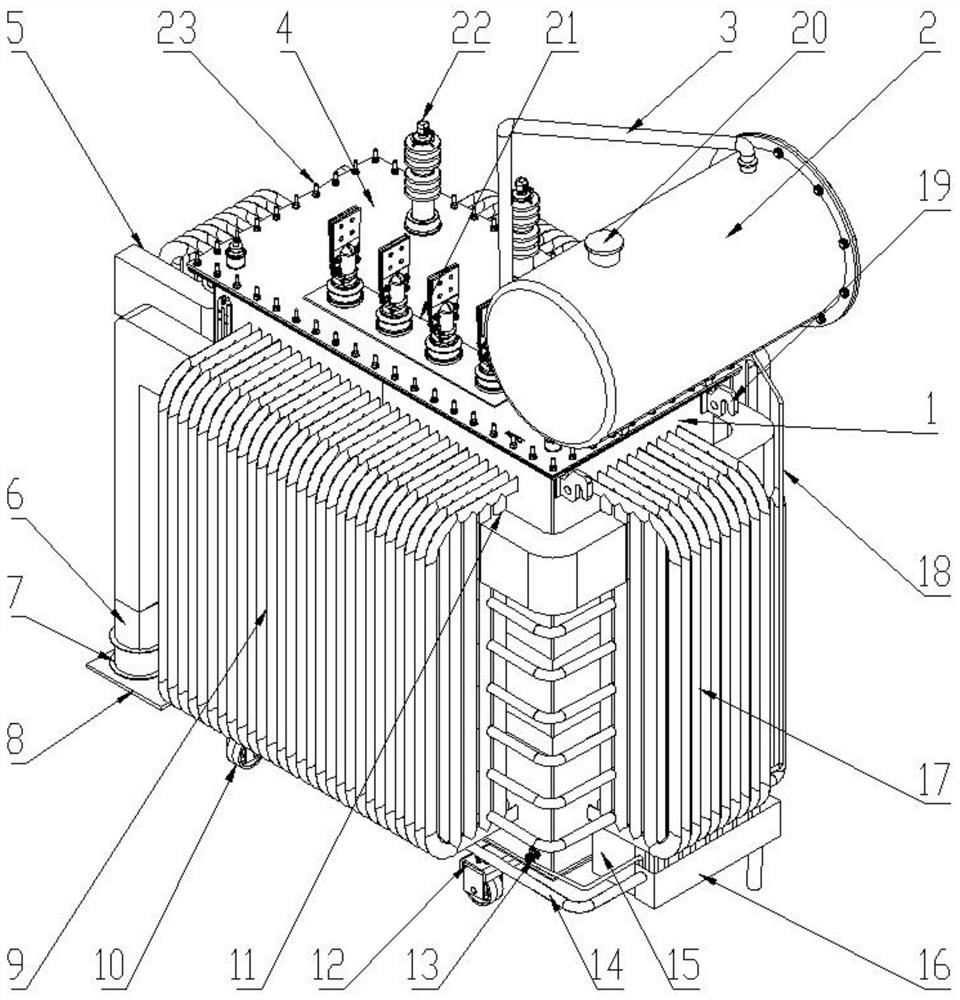 Transformer box body structure with circulating cooling function