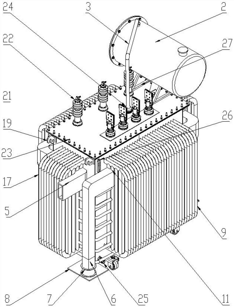 Transformer box body structure with circulating cooling function