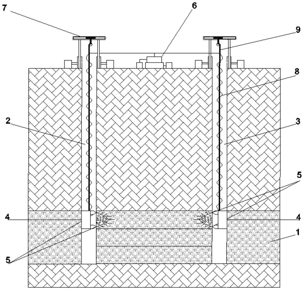 High-voltage pulse compound hydraulic fracturing thermal storage method for hot-dry rock