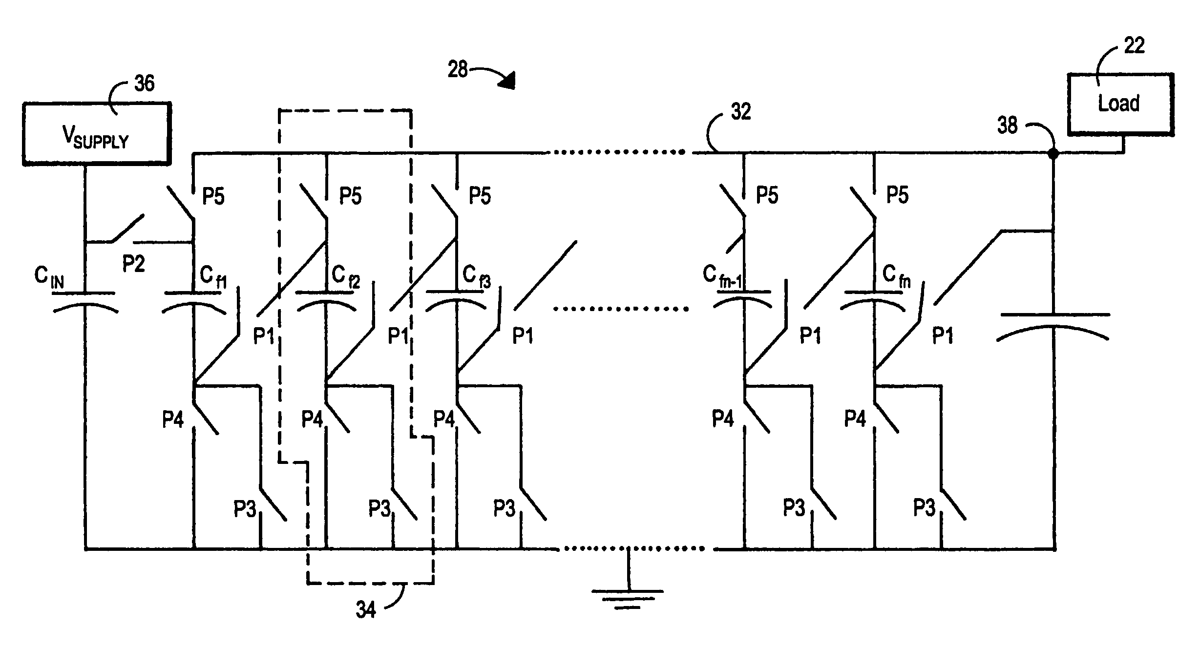 Switched-capacitor power supply system and method
