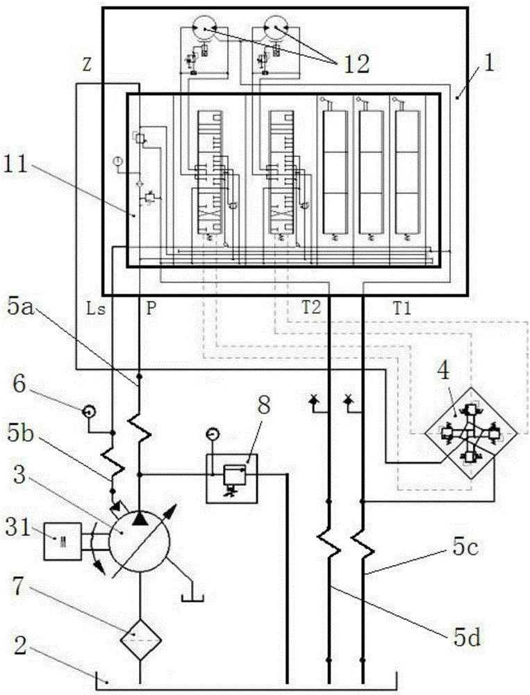Moving power source device for heading machine