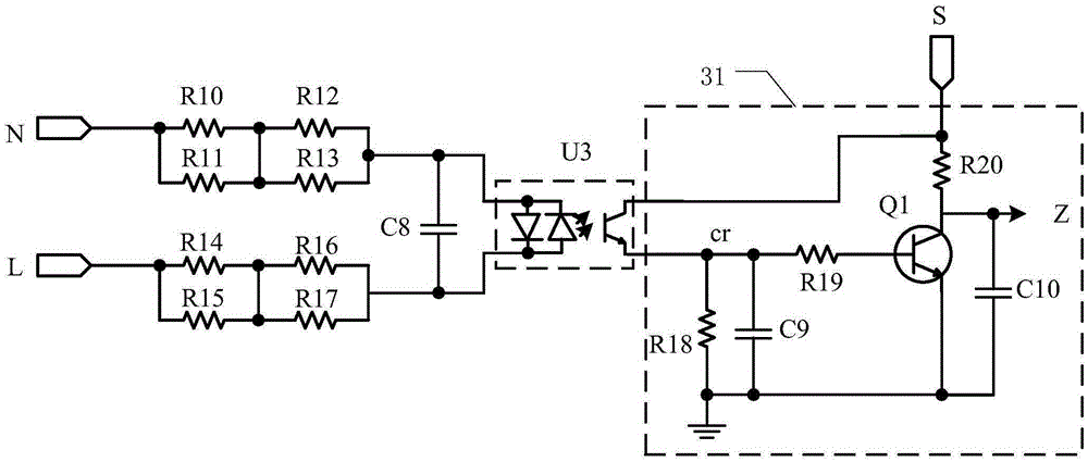 Serially-connected arc fault detection circuit and serially-connected arc fault detection method