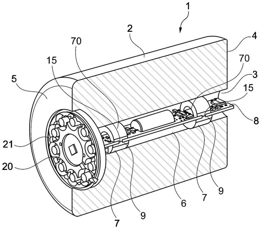 Rolling element having integrated electronics for use in rolling bearing