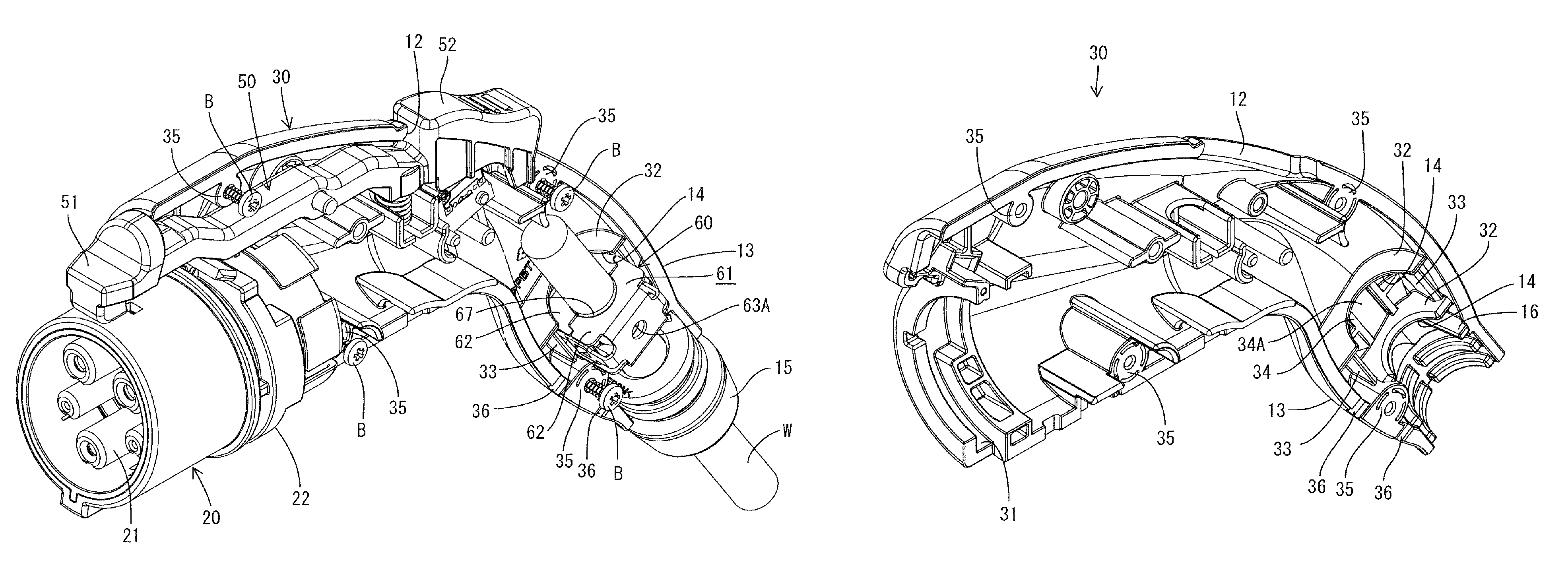 Charging connector having a housing having a cover and a base with positioning projections