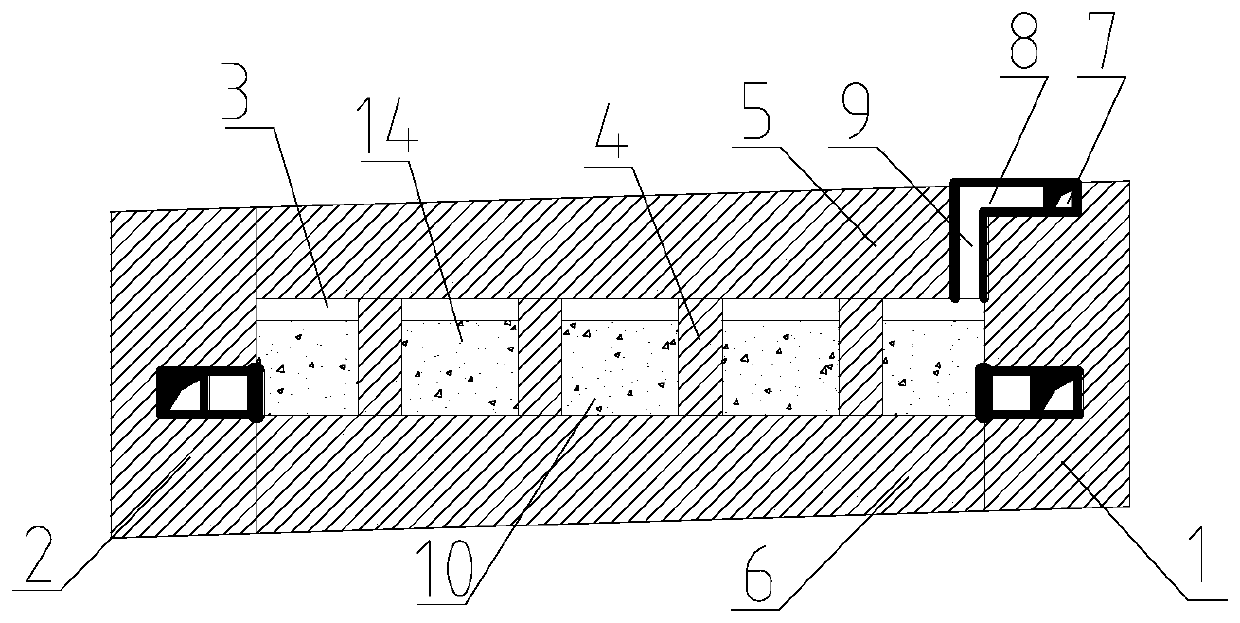 Gently inclined medium-thick-thick large ore body remaining ore stopping method