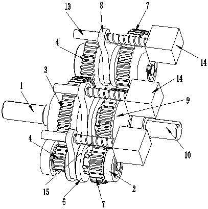 Motor multi-gear power transmission device