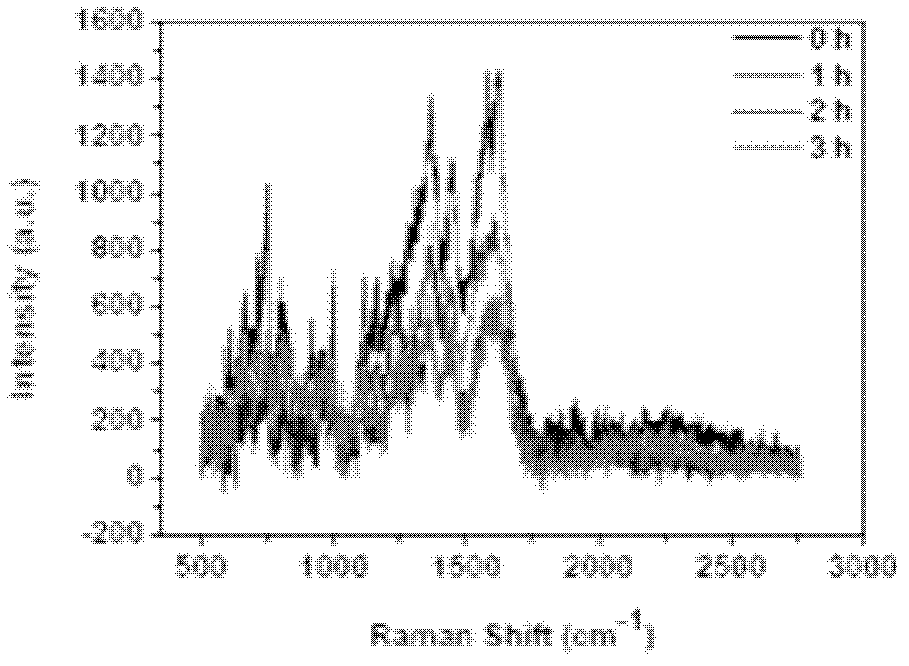 Method for detecting trace biomolecule ionizing radiation decomposition reaction based surface enhanced Raman spectrum