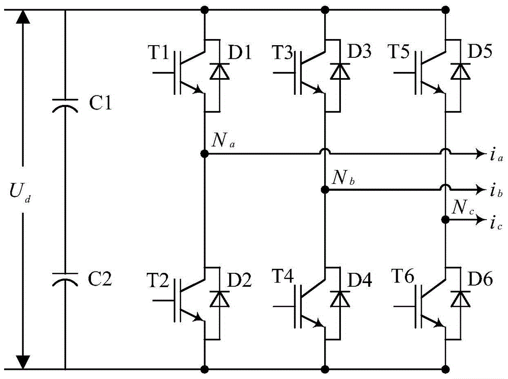 Inverter power transistor open-circuit fault real-time detection method in motor driving system
