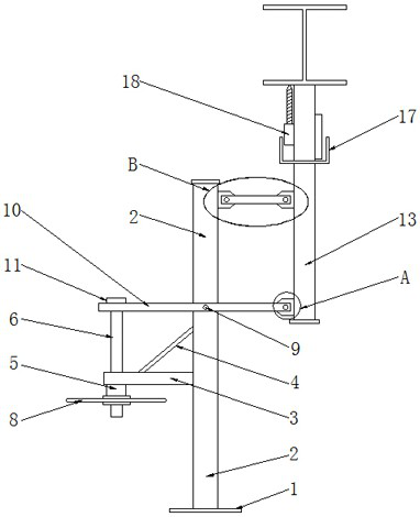 Reverse drilling device for lower flange of steel beam