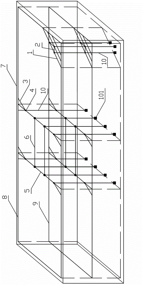 Long-span reinforced concrete inner support structure of rectangular deep foundation pit and construction method of structure