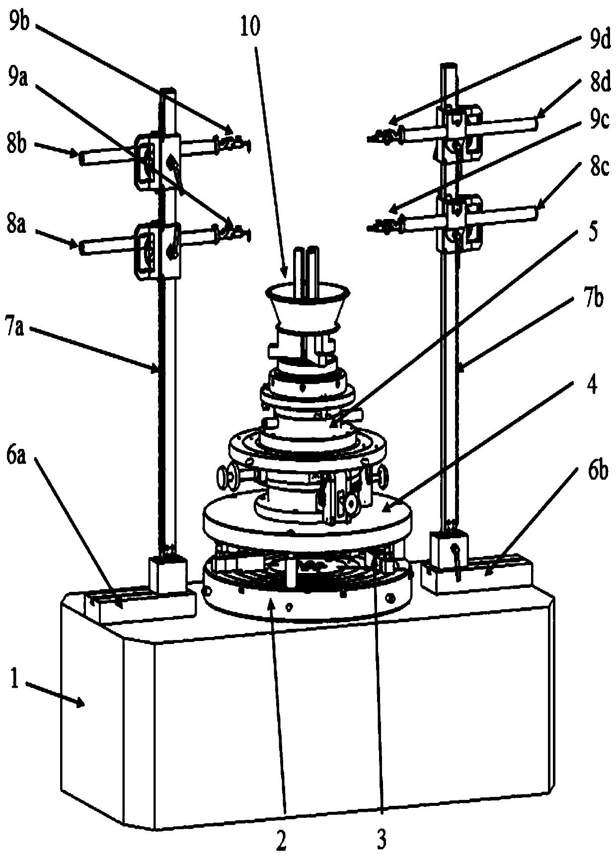 A four-point weighing-based aeroengine rotor assembly measuring device and a dual-objective optimization method