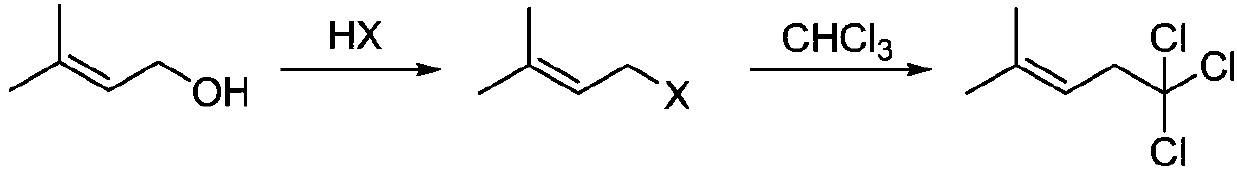 Synthesis method of 5,5,5-trichloro-2-methyl-2-pentene