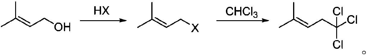 Synthesis method of 5,5,5-trichloro-2-methyl-2-pentene