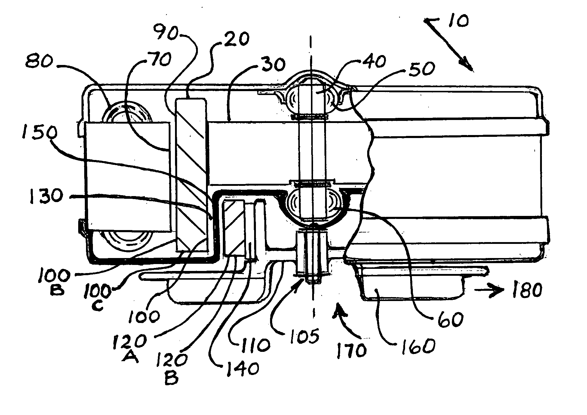 Magnetic coupling using magnets on a motor rotor