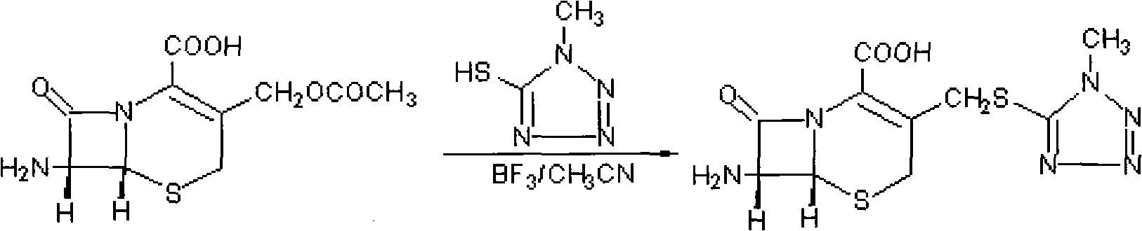 Preparation method of 7-aminocephalo-5-mercapto-1-methyltetrazole