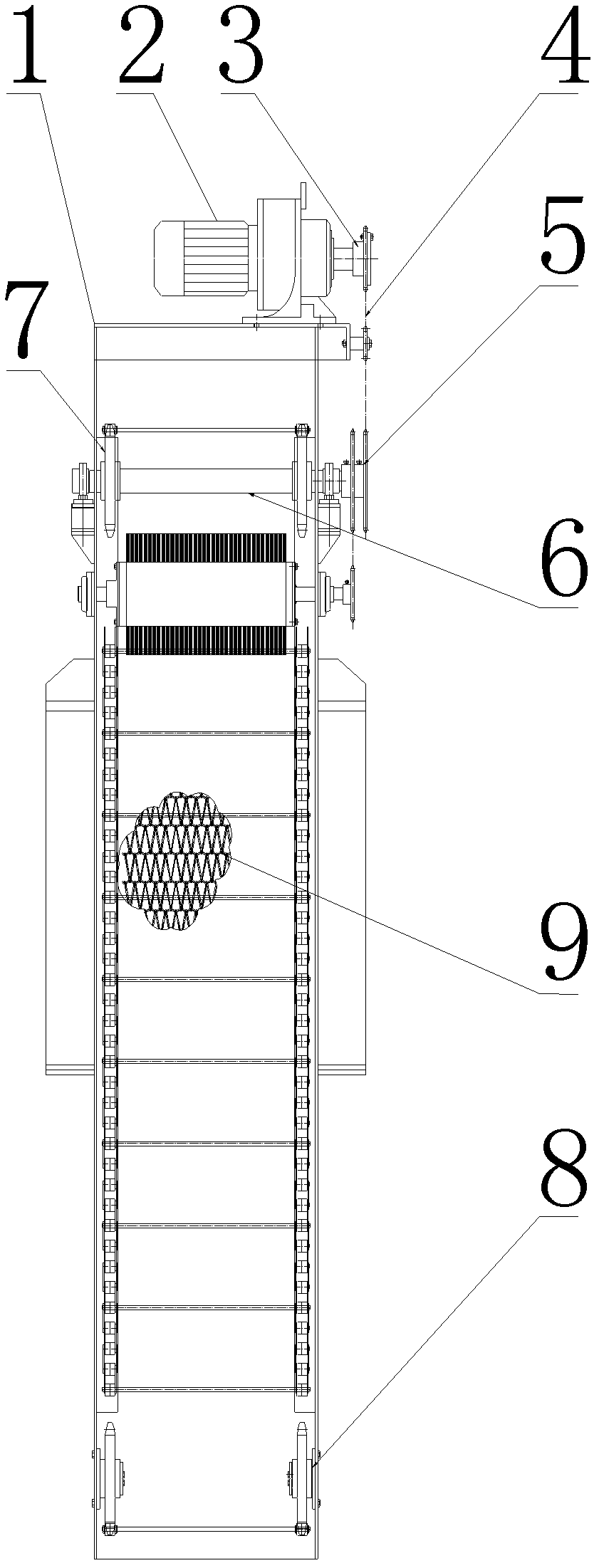 Rotary network chain type grid cleaner