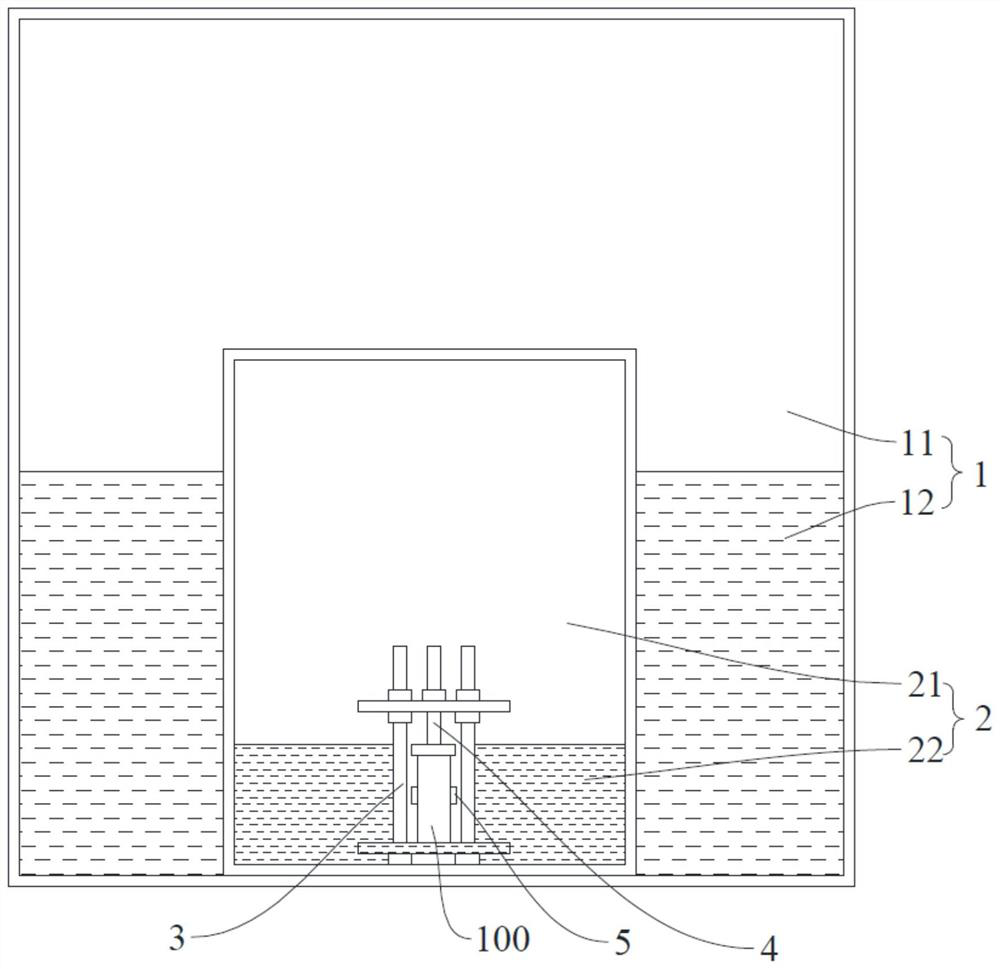 Axial tensile test device and method for test piece in constant-temperature erosion environment