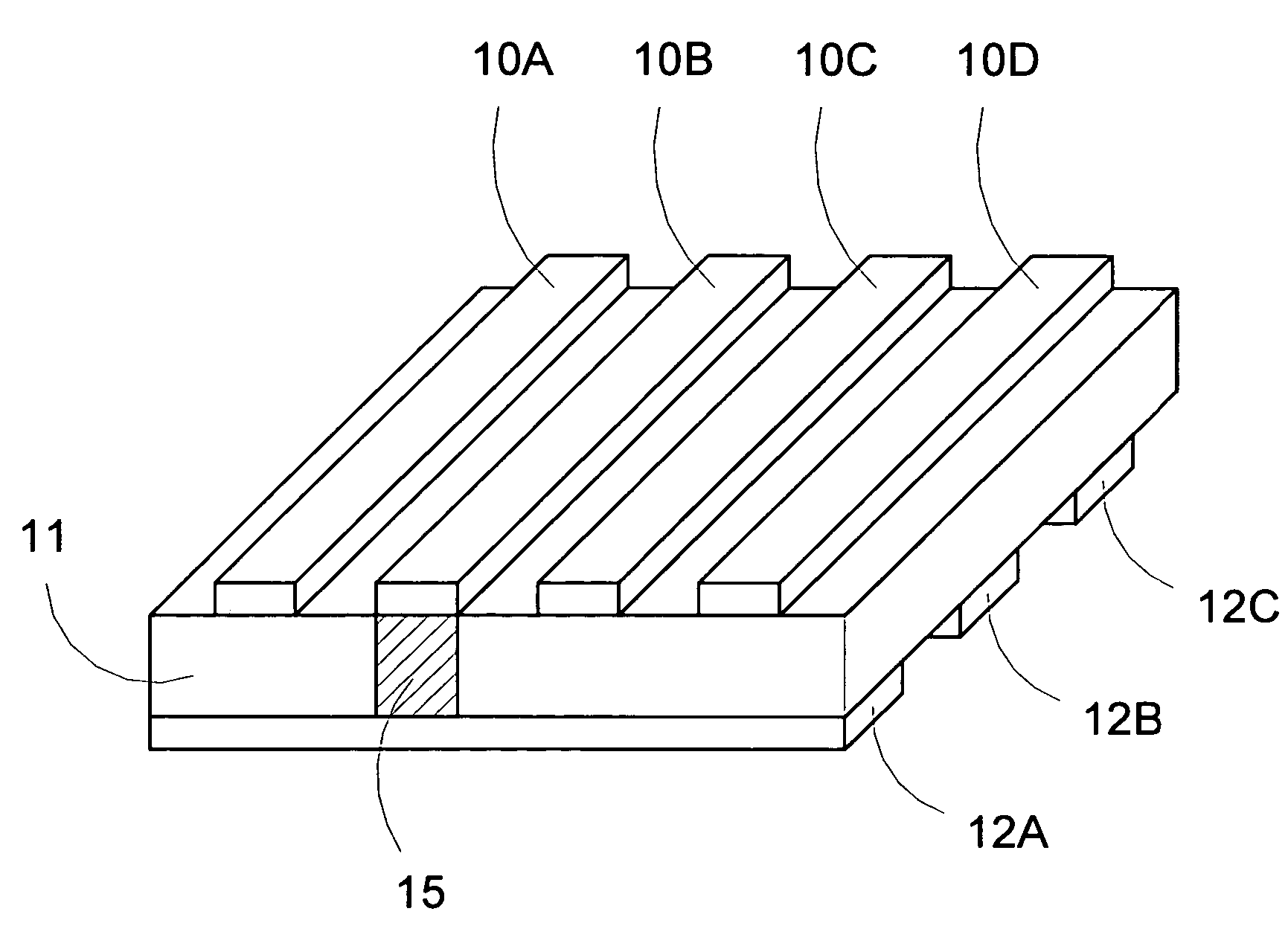 Method to fabricate a thin film non volatile memory device scalable to small sizes