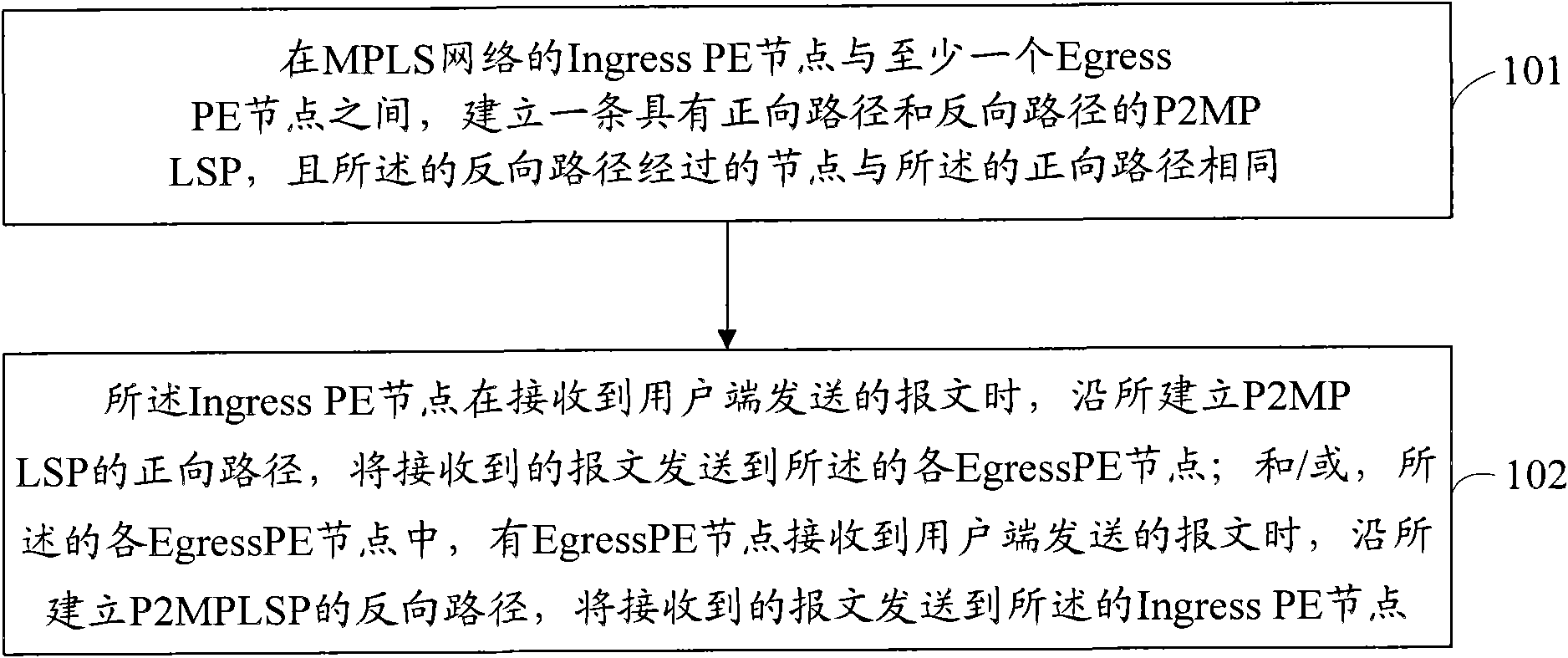 Method and system for bidirectionally transmitting message in MPLS (Multi-Protocol Label Switching) network