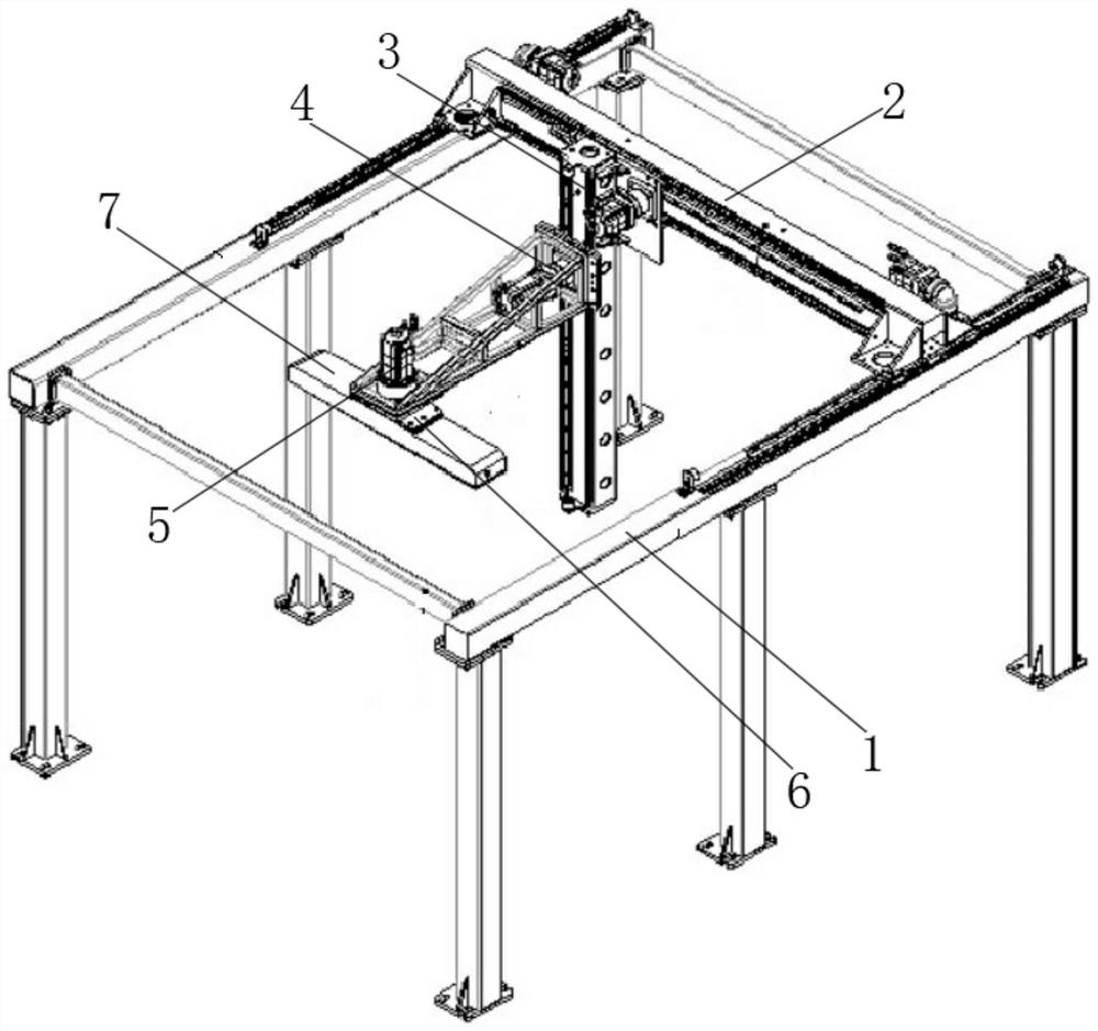 Mechanical arm for unstacking and stacking containerized goods