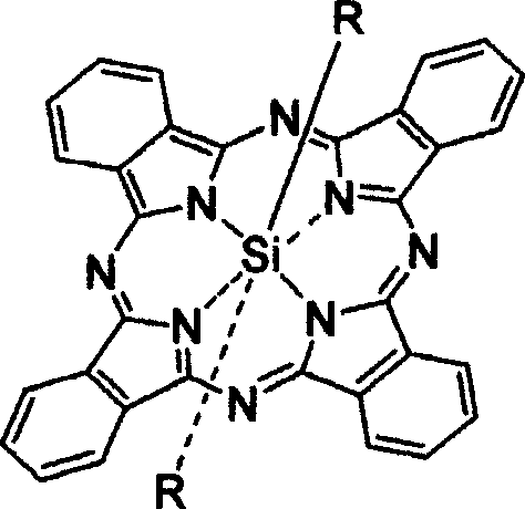 Axial substituted phthalocyanine compound, its preparation and application in optical kinetic treatment