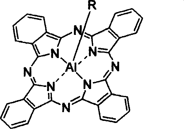 Axial substituted phthalocyanine compound, its preparation and application in optical kinetic treatment