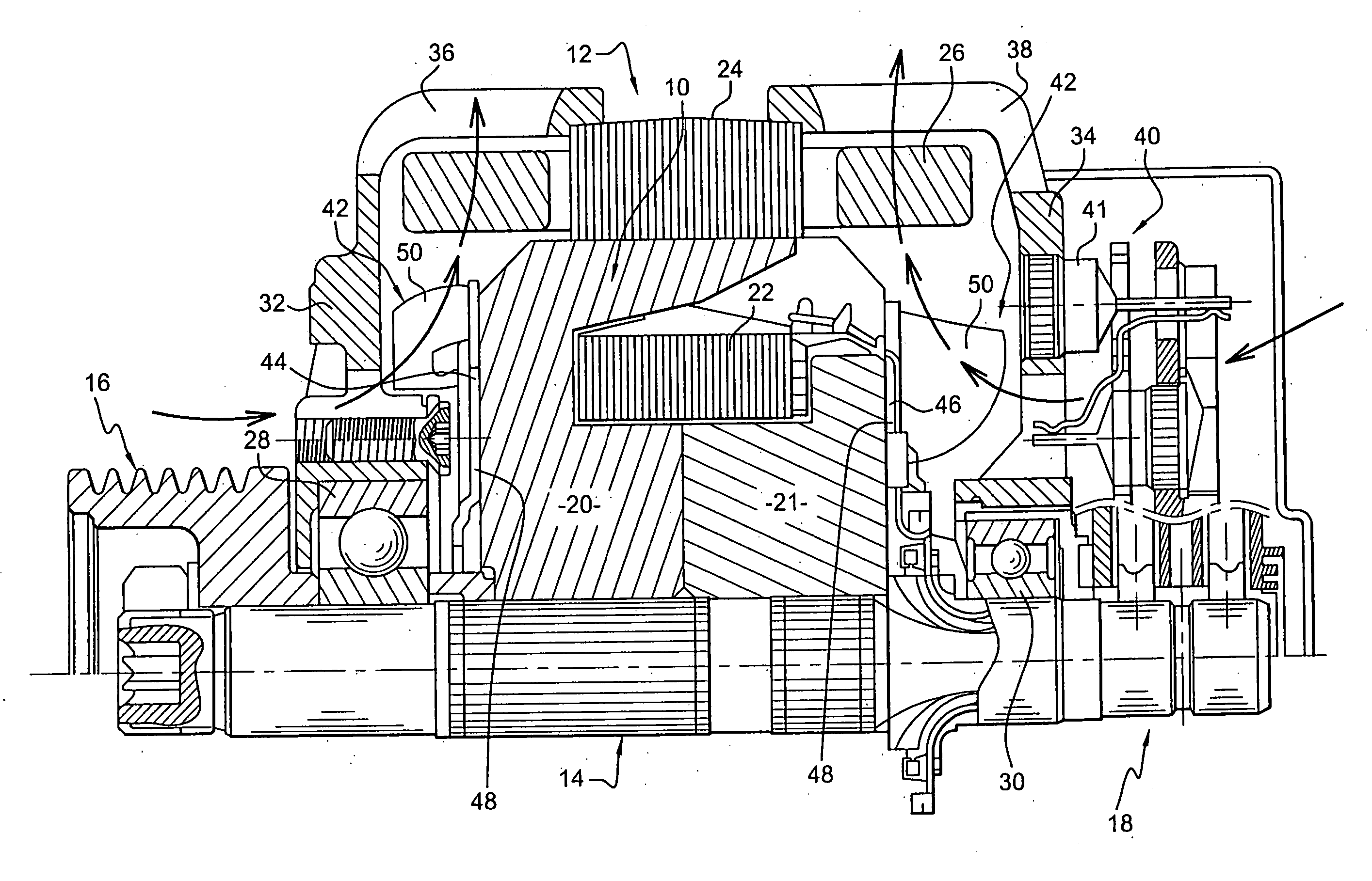 Ventilating device, especially for a motor vehicle alternator