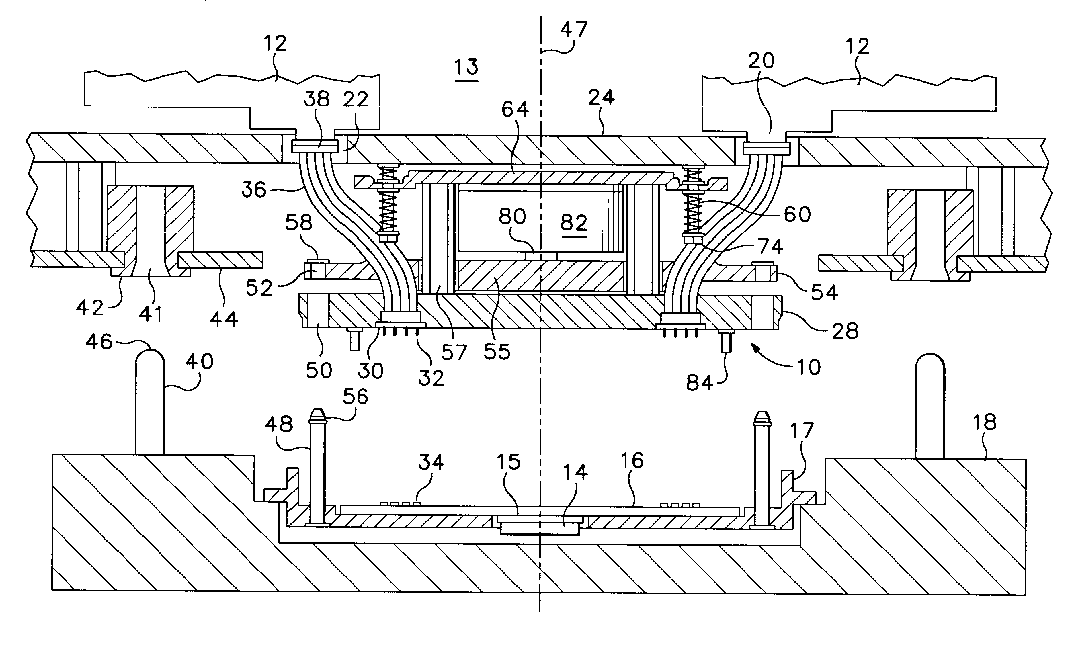 Floating interface for integrated circuit test head