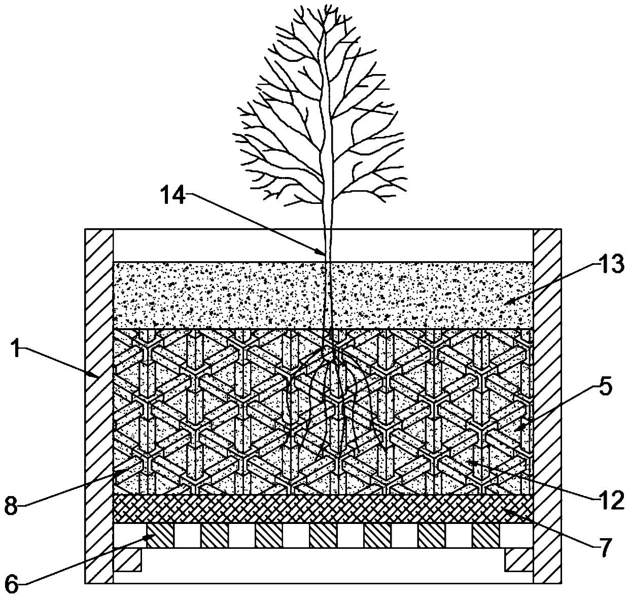 Nursery stock planting device for ecological remediation