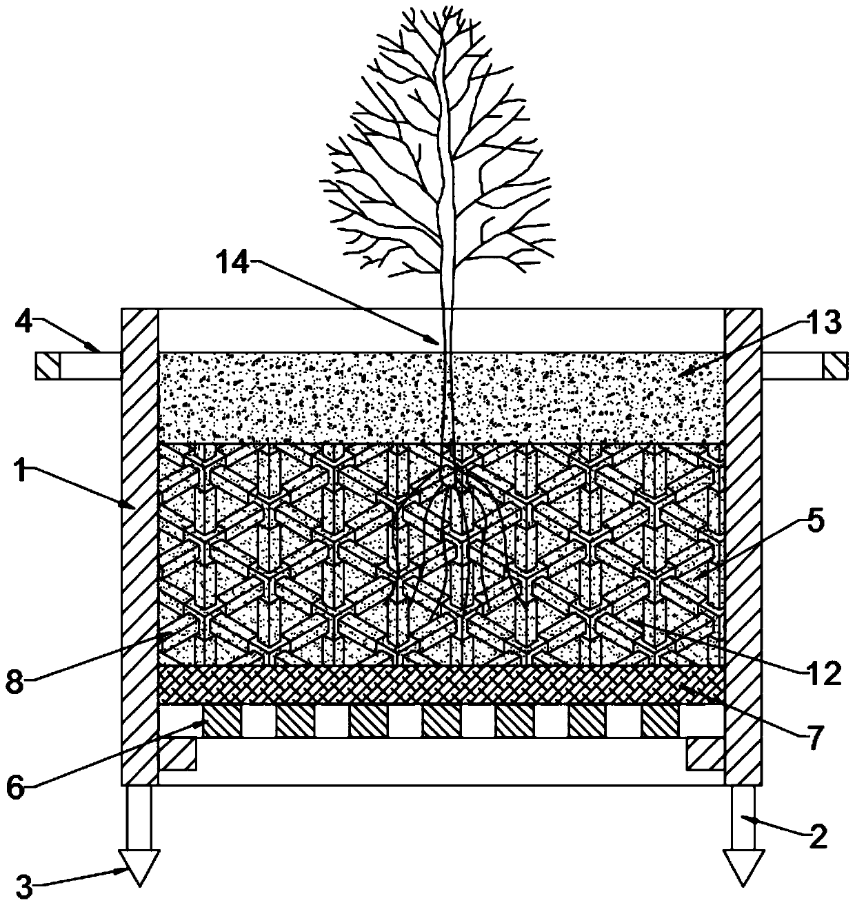 Nursery stock planting device for ecological remediation