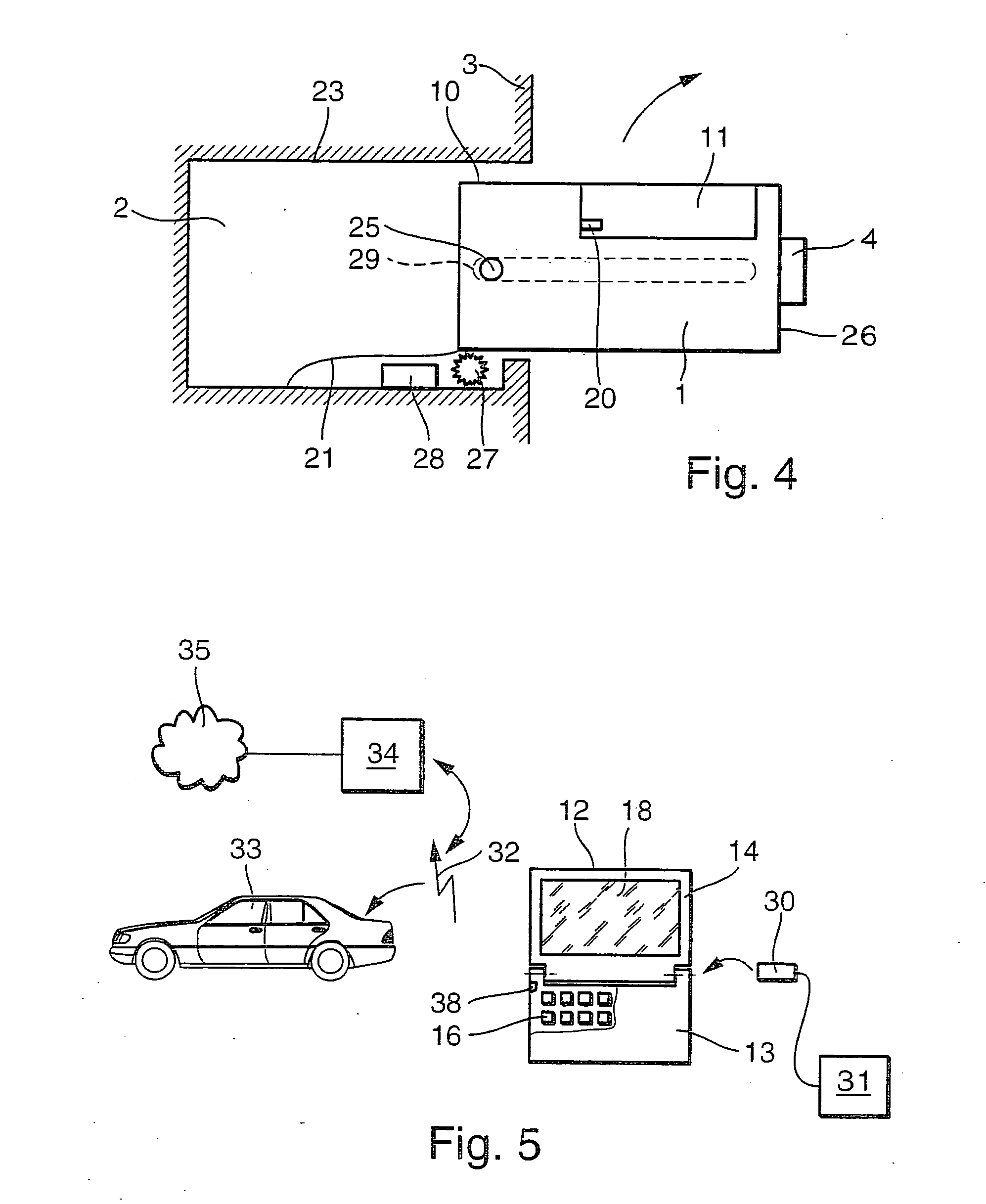 Retaining element for a portable computer device