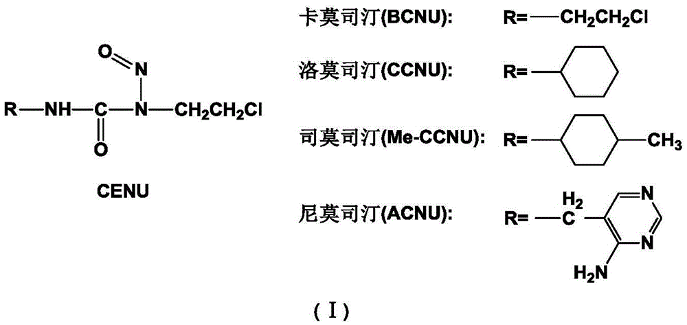 Low-oxygen activated joint chloroethane nitrourea compound and preparation method and application
