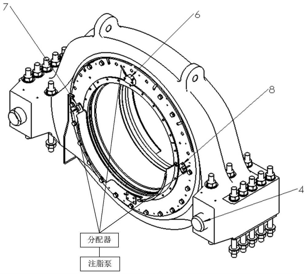 Main bearing grease replacement method for fan driving chain