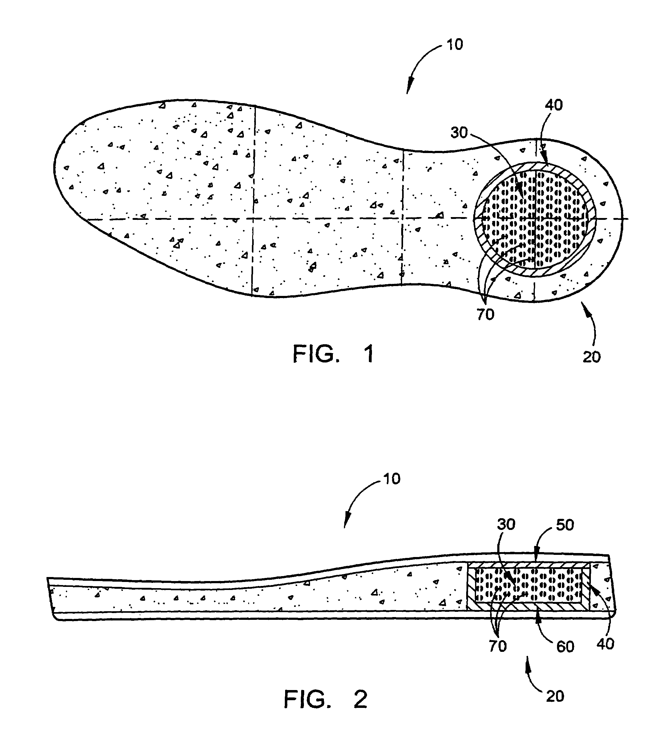 Reversed kinetic system for shoe sole