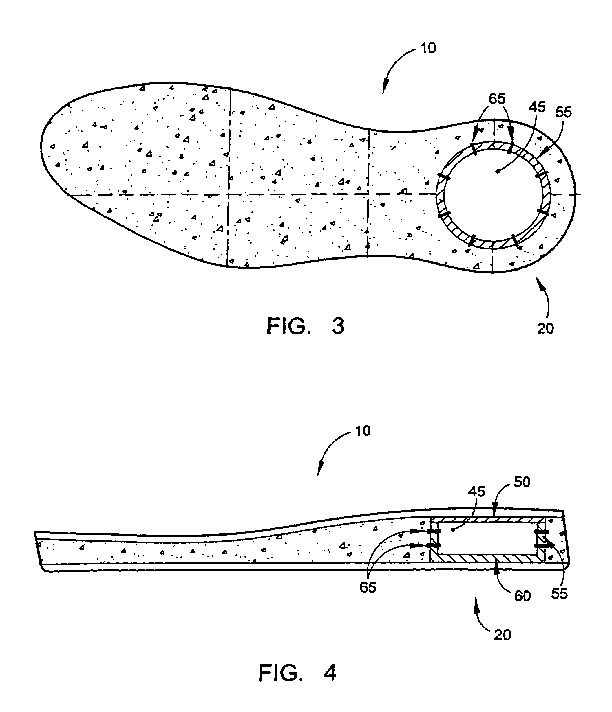 Reversed kinetic system for shoe sole