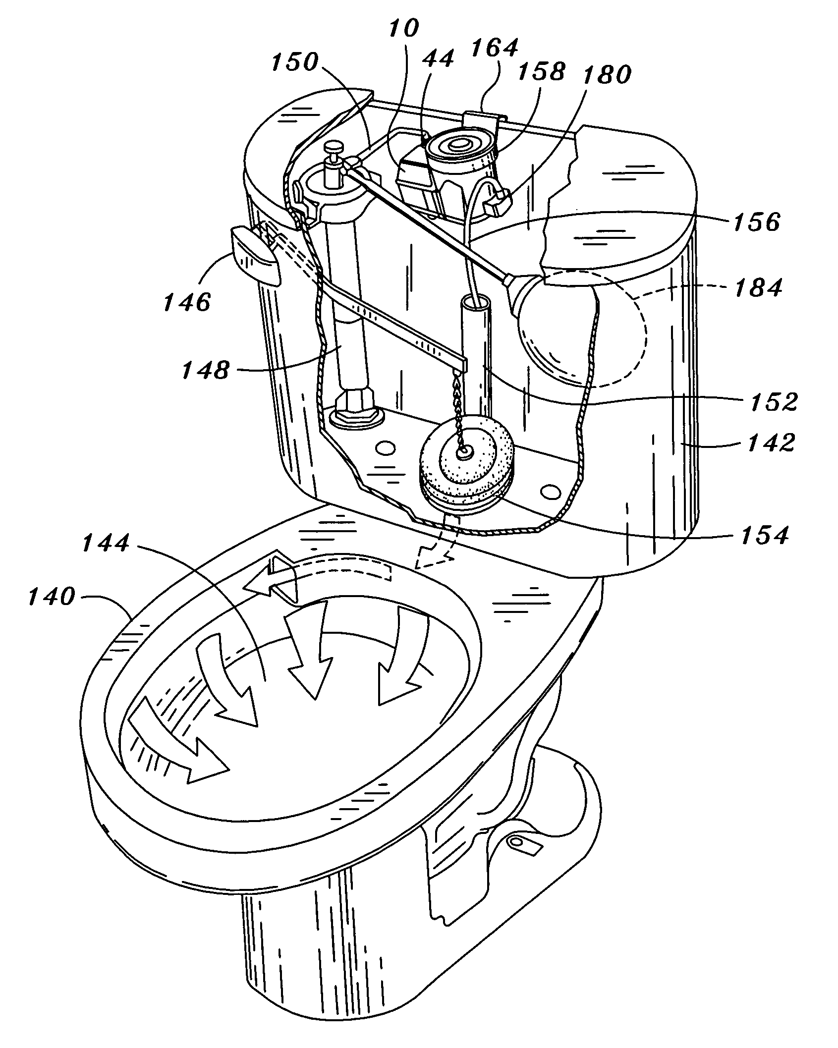 Automatic cleaning assembly for a toilet bowl