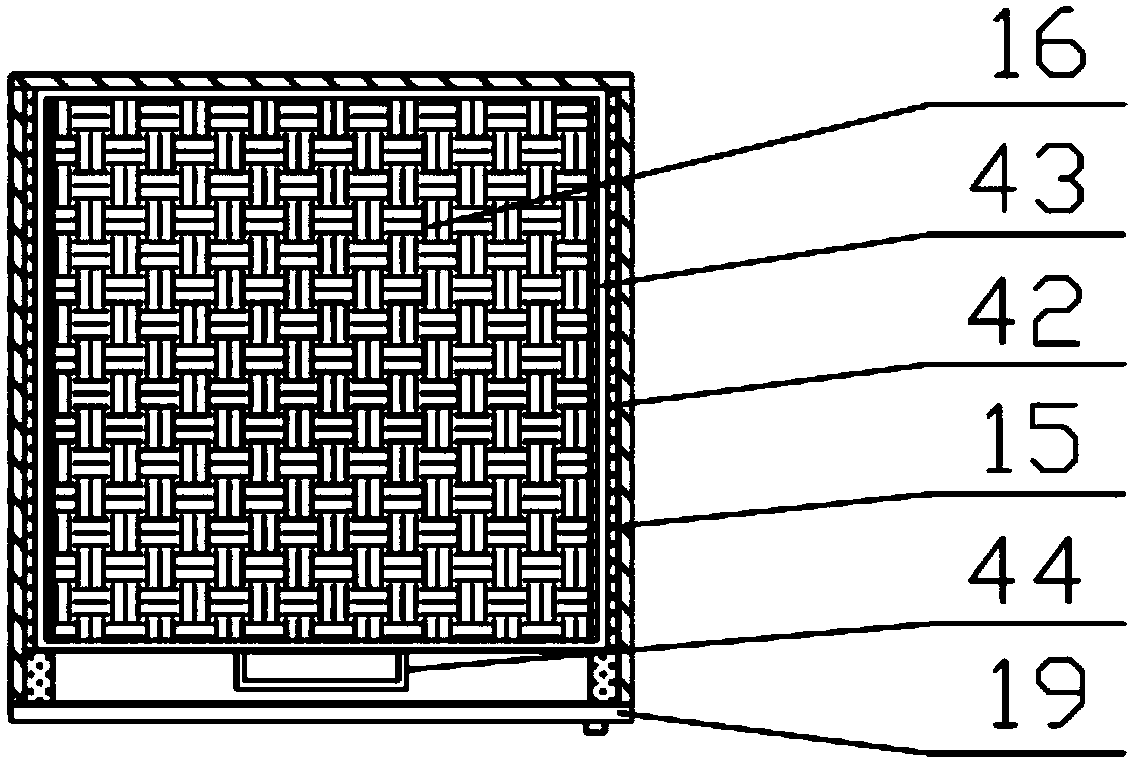 Domestic sewage material filtration device