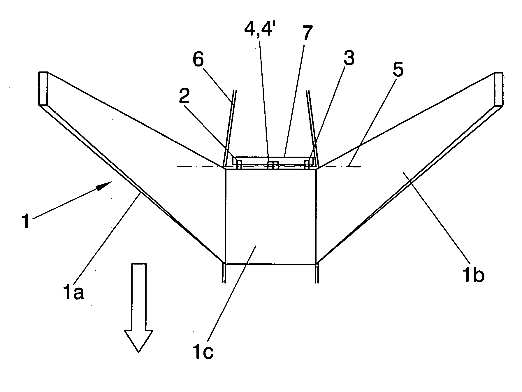 Pivoting coupling system for a large dihedral empennage to the tail fuselage of an aircraft