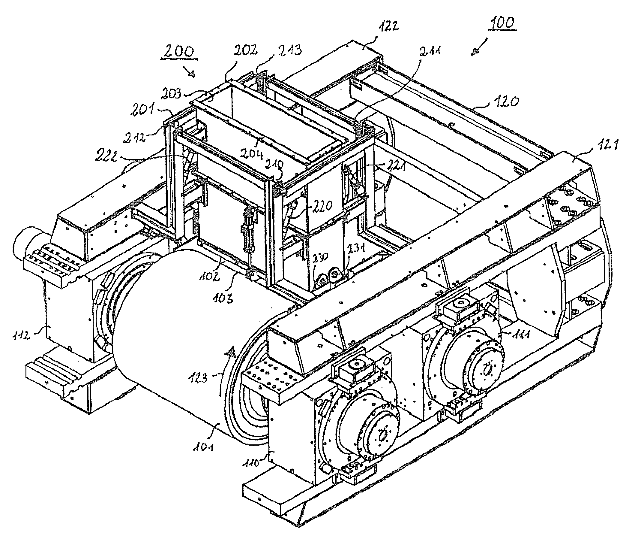Feed device with two rotary valves which are variable independently of each other