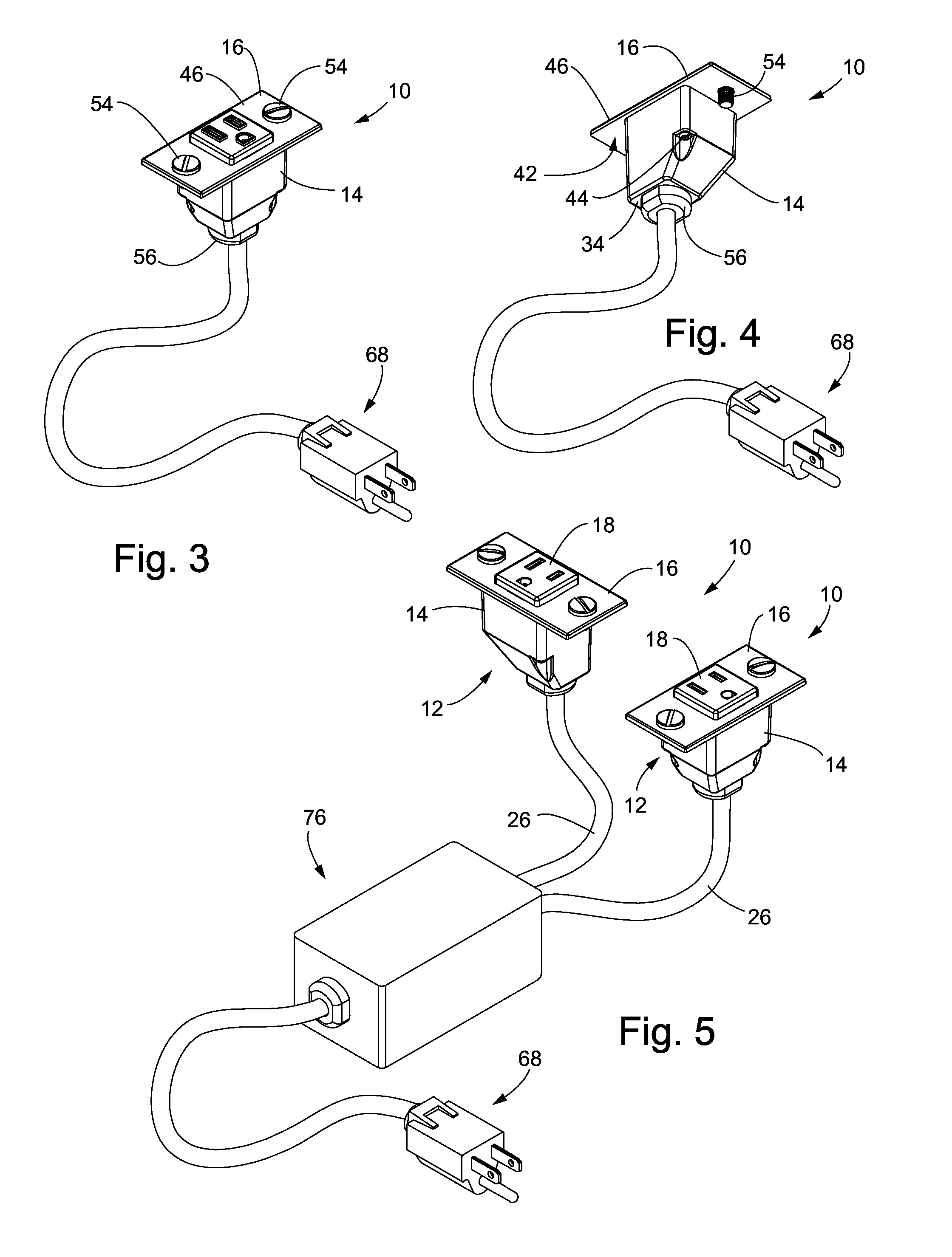 Electrical receptacle assembly with housing