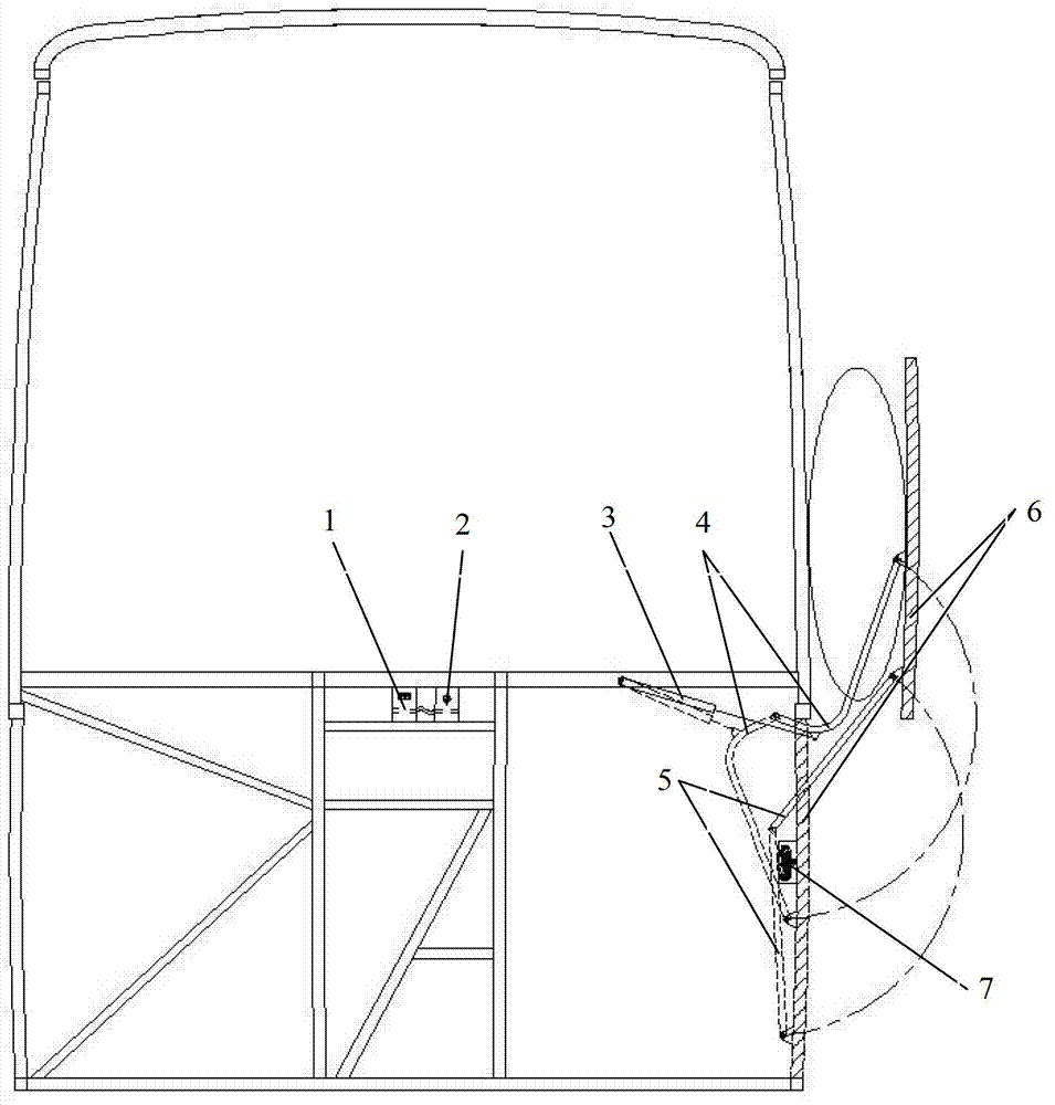 Side-turning safety protection device of passenger car with cabin door and airbag