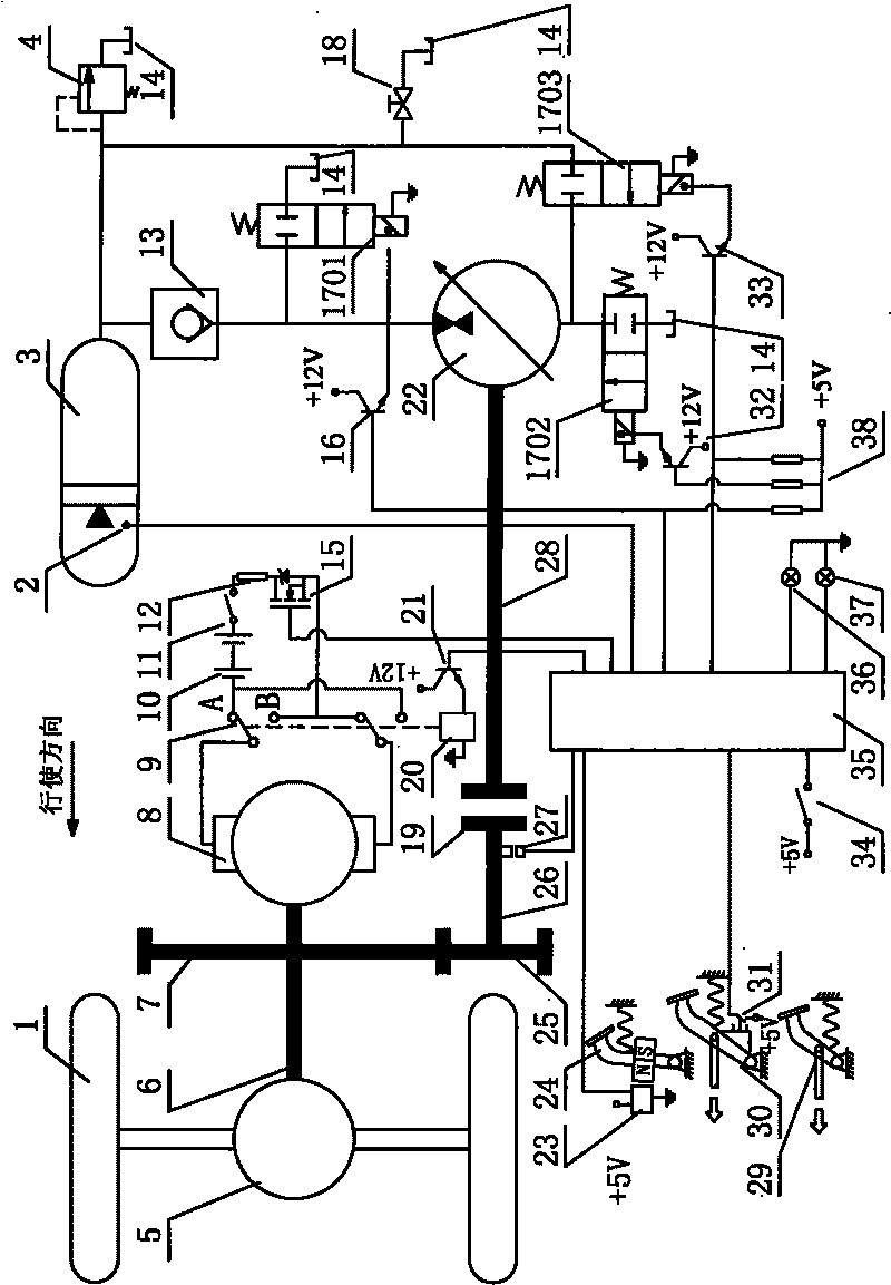 Hydraulic energy storage braking energy regenerator for pure electromobile