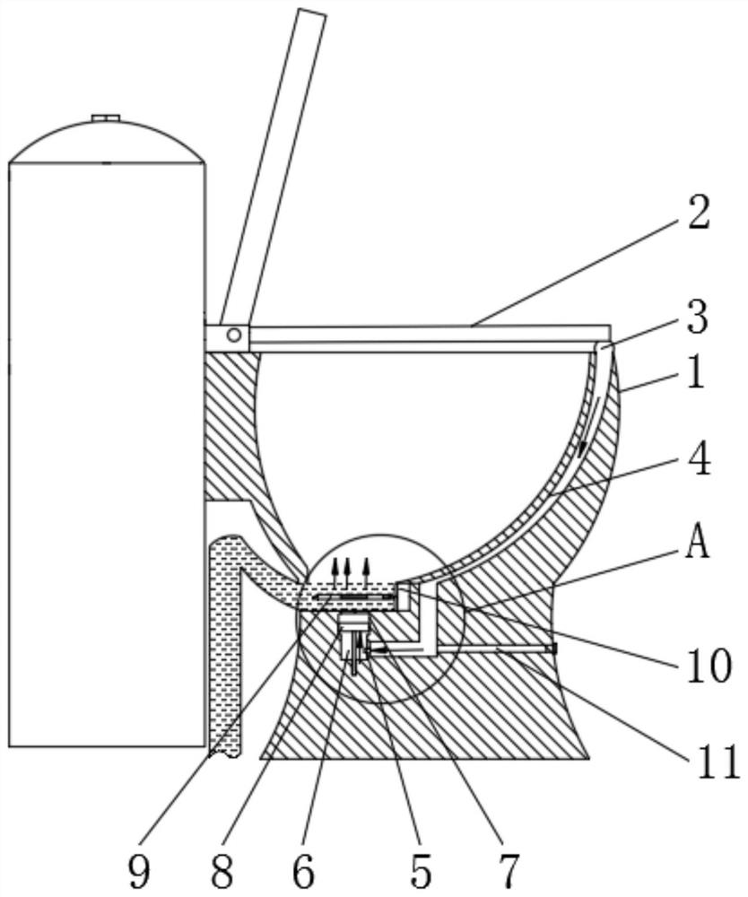 A hygienic splash-proof toilet