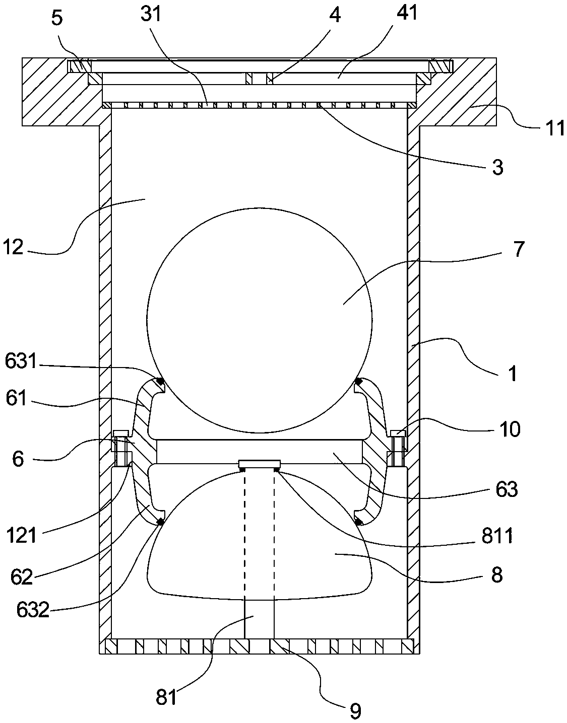 Underwater device of sewer pit for preventing falling of people, generation of rubbish and stink smell and return of water