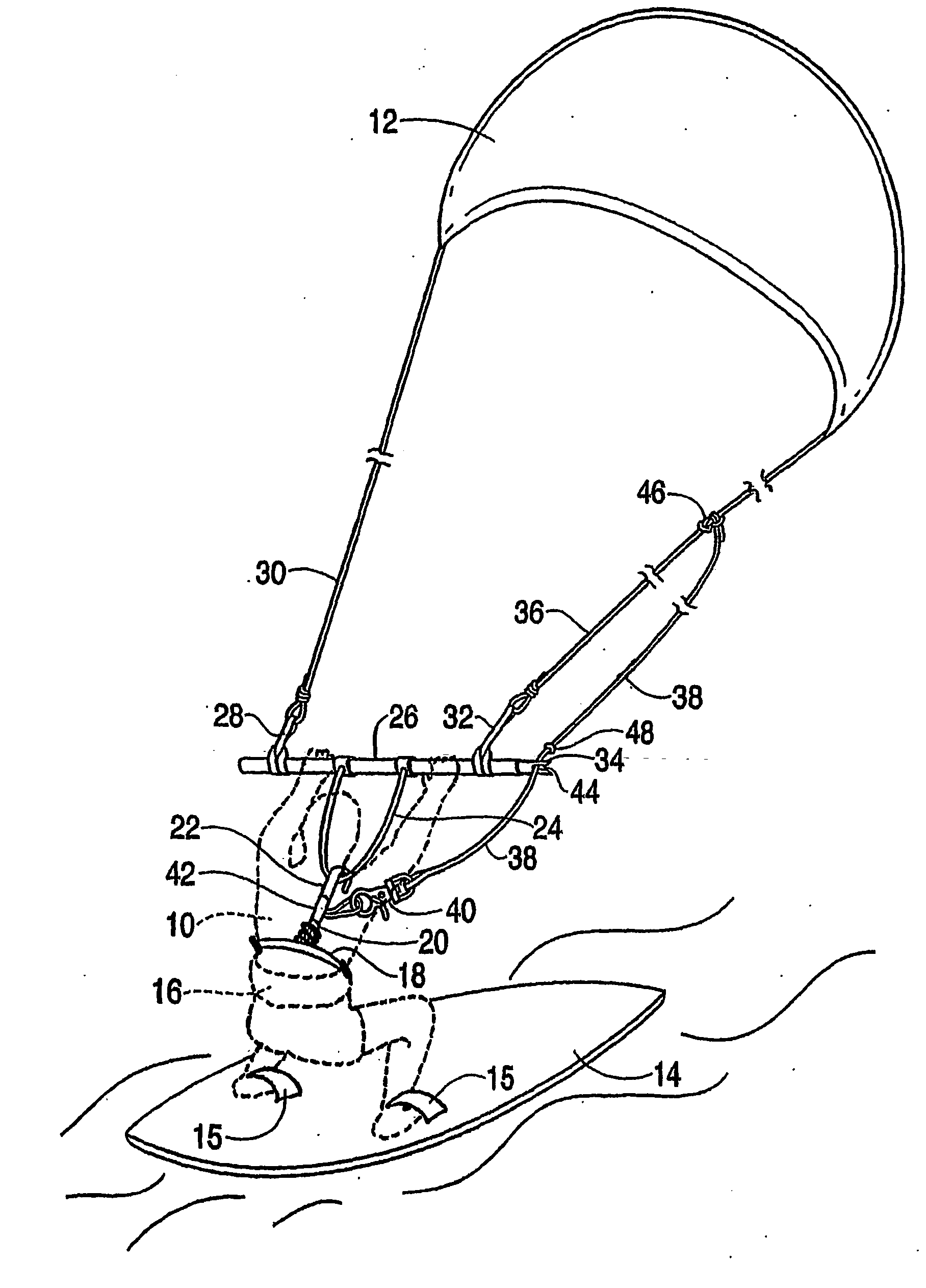 Control apparatus for kite powered conveyance device