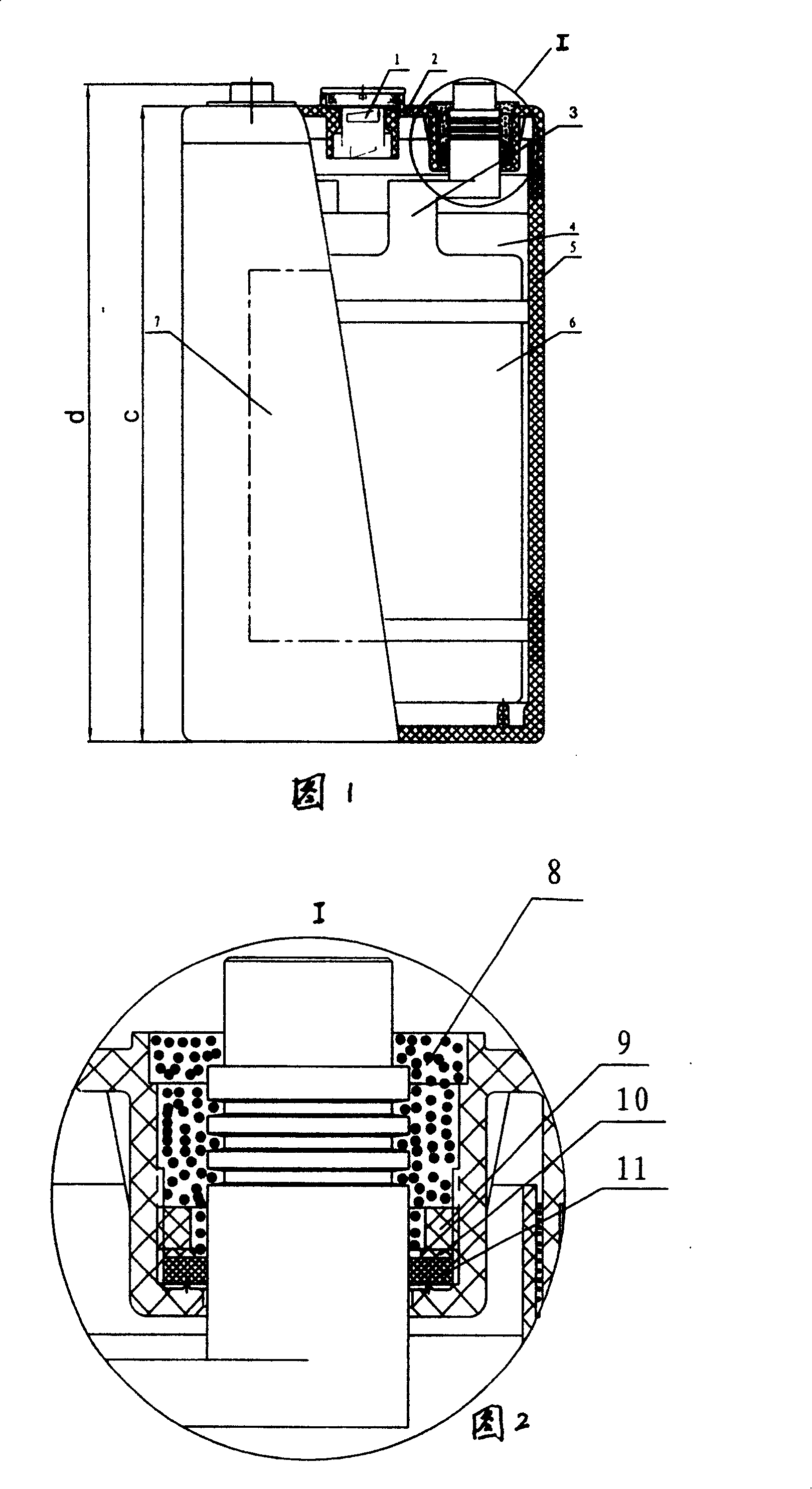 Valve control type lead acid accumulator for metro vehicle