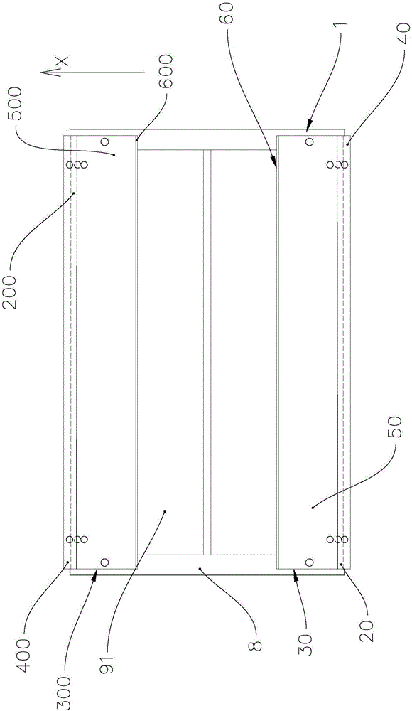 Flexible-pier horizontal separation seam construction method and construction device