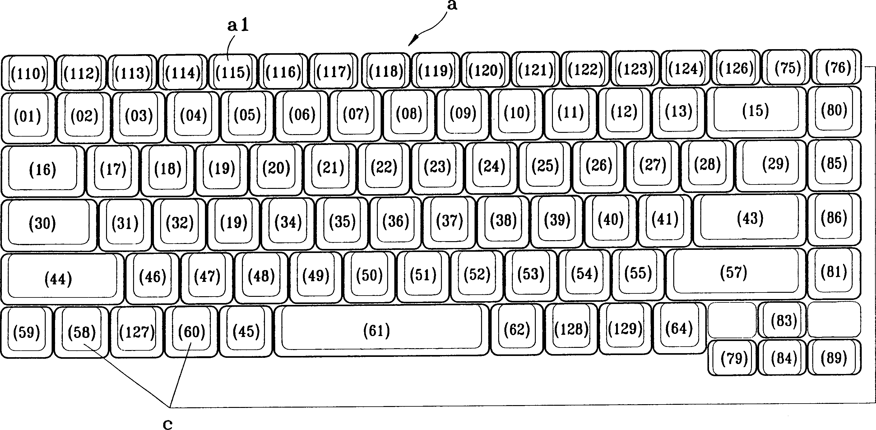 Key position arrangement method of film circuit board